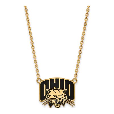 Ohio University Gold-Plated Sterling Silver Large Enameled Pendant Necklace