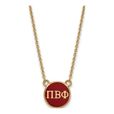 Pi Beta Phi Gold-Plated Sterling Silver Small Sorority Necklace