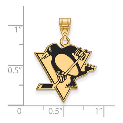 Pittsburgh Penguins Gold-Plated Sterling Silver Large Enameled Pendant – view 2