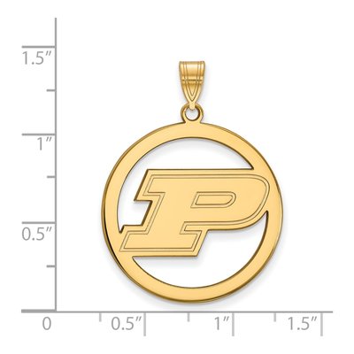Purdue University Gold-Plated Sterling Silver Extra Large Letter P Pendant – view 2