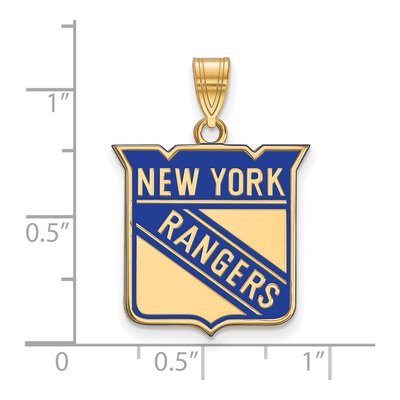 New York Rangers Gold-Plated Sterling Silver Large Enameled Pendant – view 2