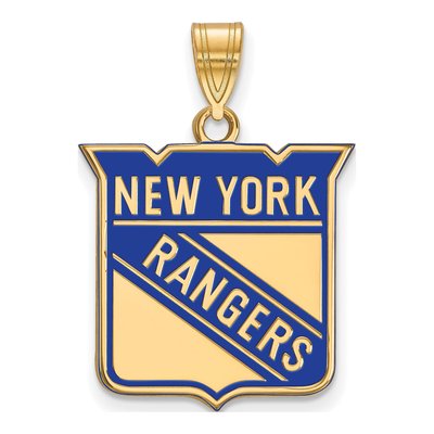 New York Rangers Gold-Plated Sterling Silver Large Enameled Pendant