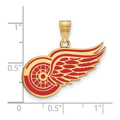 Detroit Red Wings Gold-Plated Sterling Silver Large Enamel Pendant – view 2