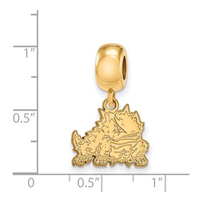 Texas Christian University Gold-Plated Sterling Silver Small TCU Horned Frog Dangle Bead – view 3