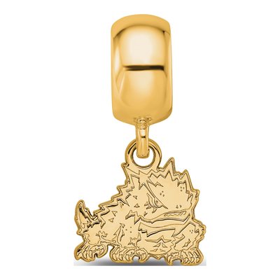 Texas Christian University Gold-Plated Sterling Silver Small TCU Horned Frog Dangle Bead – view 4