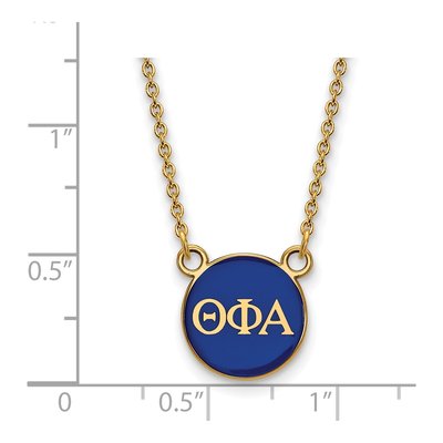 Theta Phi Alpha Gold-Plated Sterling Silver Small Sorority Pendant Necklace – view 2