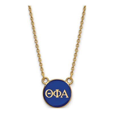 Theta Phi Alpha Gold-Plated Sterling Silver Small Sorority Pendant Necklace