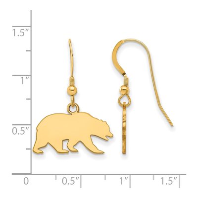 University of California Berkeley Gold-Plated Sterling Silver UC Bear Earrings – view 2
