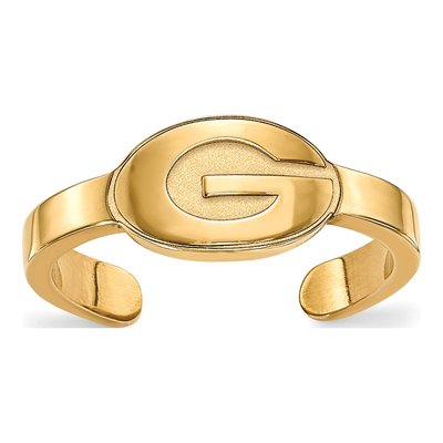 University of Georgia Gold-Plated Sterling Silver UGA Toe Letter G Ring