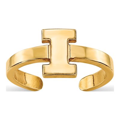University of Illinois Gold-Plated Sterling Silver Toe Letter I Ring