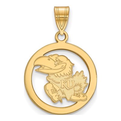University of Kansas Gold-Plated Sterling Silver Medium Jayhawk Pendant