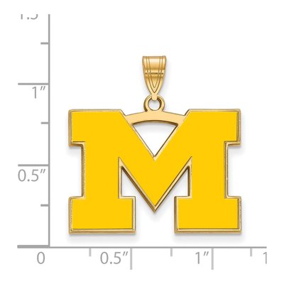 University of Michigan Gold-Plated Sterling Silver Large Letter M Pendant – view 2