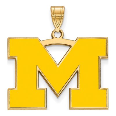 University of Michigan Gold-Plated Sterling Silver Large Letter M Pendant