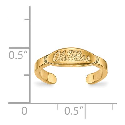 University of Mississippi Gold-Plated Sterling Silver Ole Miss Toe Ring – view 5