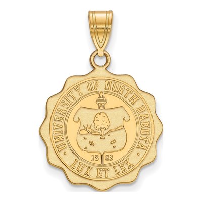 University of North Dakota Gold-Plated Sterling Silver Large Crest Pendant