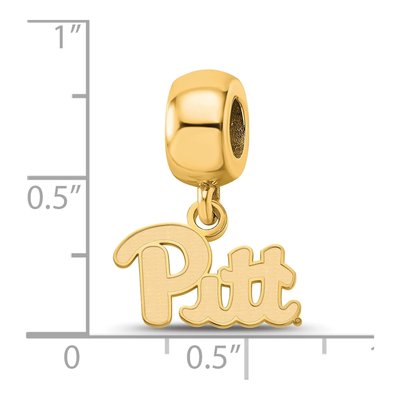 University of Pittsburgh Gold-Plated Sterling Silver Extra Small Of Dangle Bead – view 3