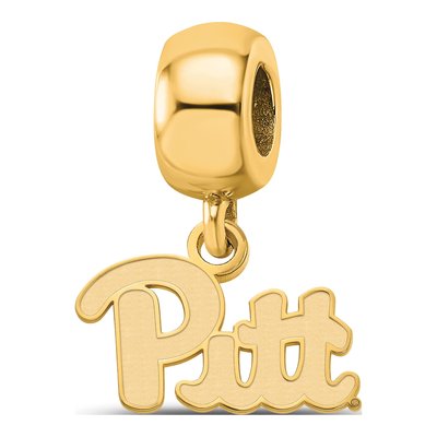 University of Pittsburgh Gold-Plated Sterling Silver Extra Small Of Dangle Bead