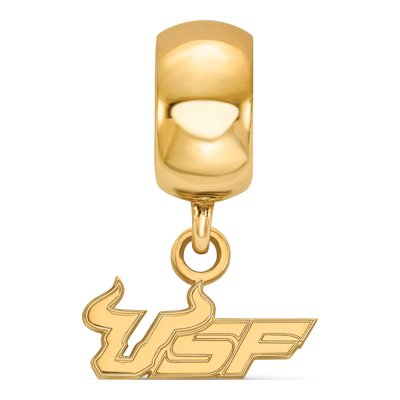 University of South Florida Gold-Plated Sterling Silver USF Bulls Dangle Charm – view 2