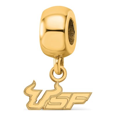 University of South Florida Gold-Plated Sterling Silver USF Bulls Dangle Charm