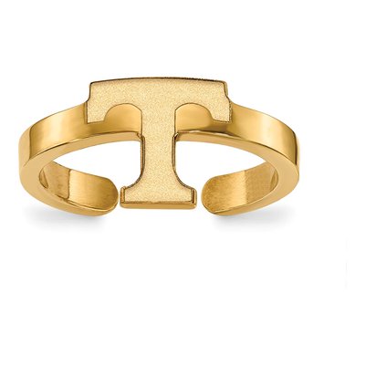 University of Tennessee Gold-Plated Sterling Silver Toe Letter T Ring