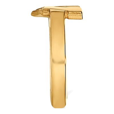 University of Wisconsin Gold-Plated Sterling Silver Badgers Toe Letter W Ring – view 3
