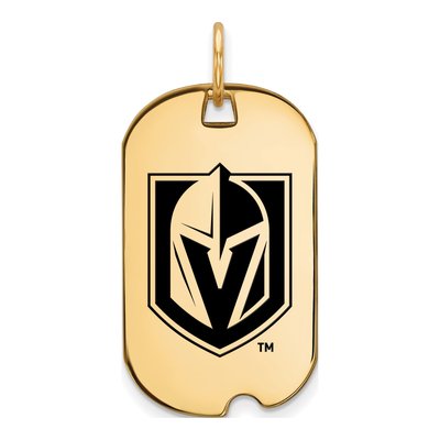 Vegas Golden Knights Gold-Plated Sterling Silver Dog Tag Pendant