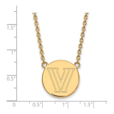 Villanova University Gold-Plated Sterling Silver Large Wildcats Letter V Necklace – view 2