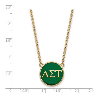 Alpha Sigma Tau Gold-Plated Sterling Silver Large Sorority Necklace – view 2