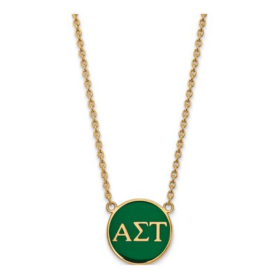 Alpha Sigma Tau Gold-Plated Sterling Silver Large Sorority Necklace