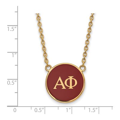 Alpha Phi Gold-Plated Sterling Silver Large Sorority Pendant Necklace – view 2