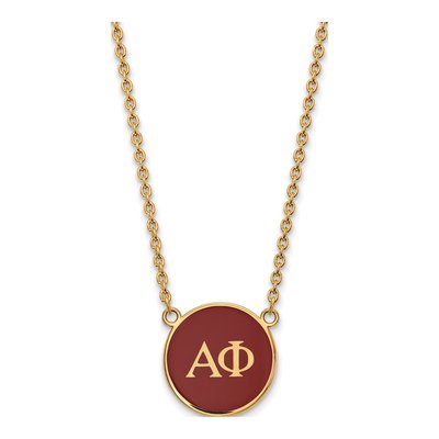 Alpha Phi Gold-Plated Sterling Silver Large Sorority Pendant Necklace