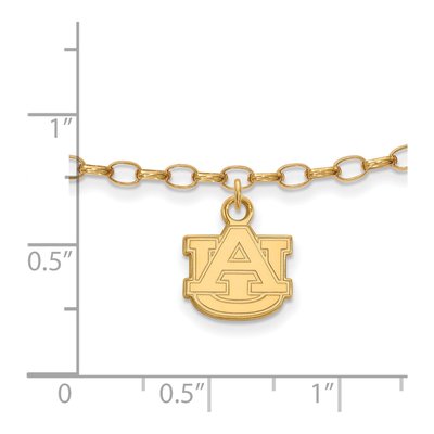 Auburn University Gold-Plated Sterling Silver Extra Small Anklet – view 2