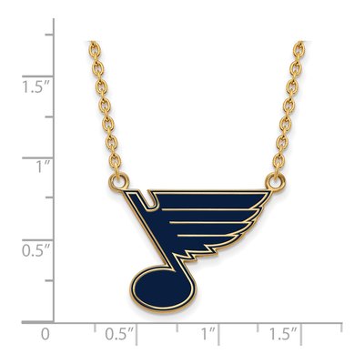 St. Louis Blues Gold-Plated Sterling Silver Large Enamel Pendant Necklace – view 2