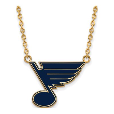 St. Louis Blues Gold-Plated Sterling Silver Large Enamel Pendant Necklace