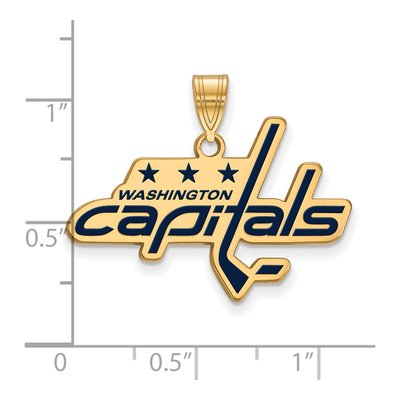 Washington Capitals Gold-Plated Sterling Silver Large Enameled Pendant – view 2