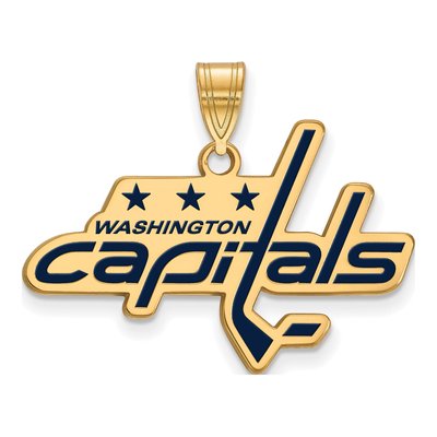 Washington Capitals Gold-Plated Sterling Silver Large Enameled Pendant