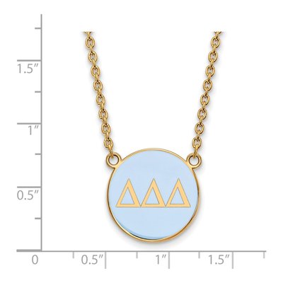 Delta Delta Delta Gold-Plated Sterling Silver Large Tri Sorority Pendant Necklace – view 2