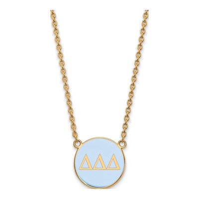Delta Delta Delta Gold-Plated Sterling Silver Large Tri Sorority Pendant Necklace