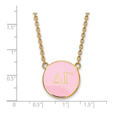 Delta Gamma Gold-Plated Sterling Silver Sorority Greek Letters Large Color Enamel Necklace – view 2