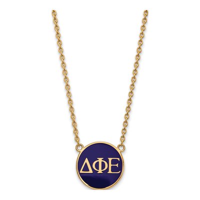 Delta Phi Epsilon Gold-Plated Sterling Silver Large Enamel Pendant Necklace