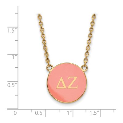 Delta Zeta Gold-Plated Sterling Silver Sorority Greek Letters Large Color Enamel Necklace – view 2