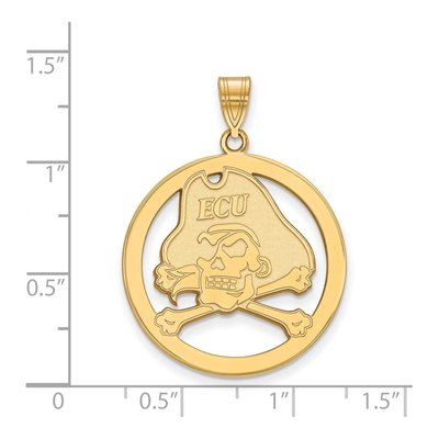 East Carolina University Gold-Plated Sterling Silver Large Pirates Pendant – view 2