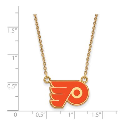 Philadelphia Flyers Gold-Plated Sterling Silver Small Enameled Pendant Necklace – view 2