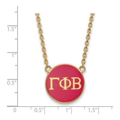Gamma Phi Beta Gold-Plated Sterling Silver Large Sorority Pendant Necklace – view 2