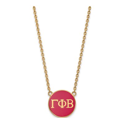 Gamma Phi Beta Gold-Plated Sterling Silver Large Sorority Pendant Necklace