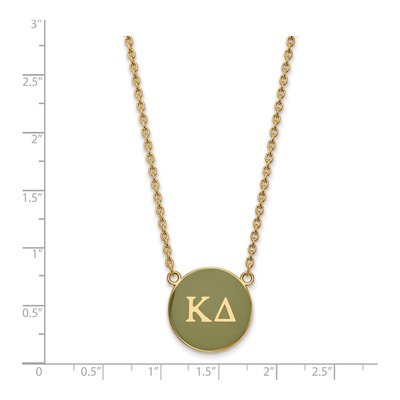 Kappa Delta Gold-Plated Sterling Silver Sorority Greek Letters Large Color Enamel Necklace – view 2