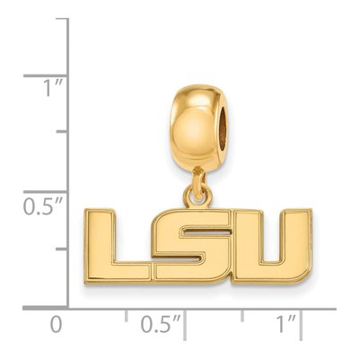 Louisiana State University Gold-Plated Sterling Silver Small LSU Dangle Bead – view 3