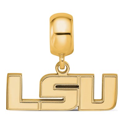Louisiana State University Gold-Plated Sterling Silver Small LSU Dangle Bead – view 4