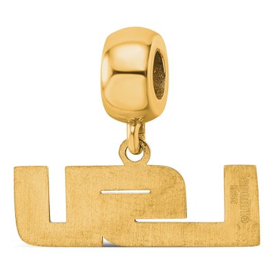 Louisiana State University Gold-Plated Sterling Silver Small LSU Dangle Bead – view 5
