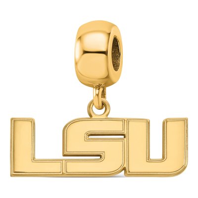 Louisiana State University Gold-Plated Sterling Silver Small LSU Dangle Bead